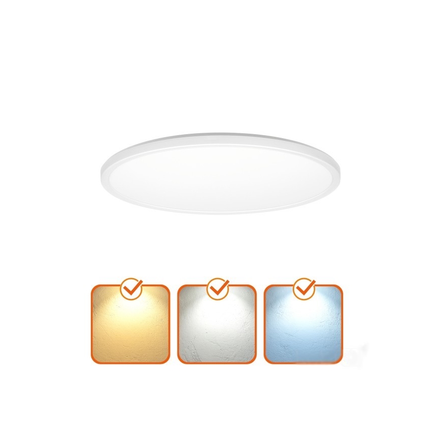 LED Kúpeľňové svietidlo so senzorom pohybu a súmraku NIVERA LED/18W/230V IP54 3000/4000/6000K pr. 30 cm biela + diaľkové ovládanie