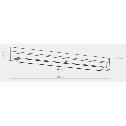LED Kúpeľňové nástenné svietidlo DEKSTER LED/36W/230V IP44 čierna