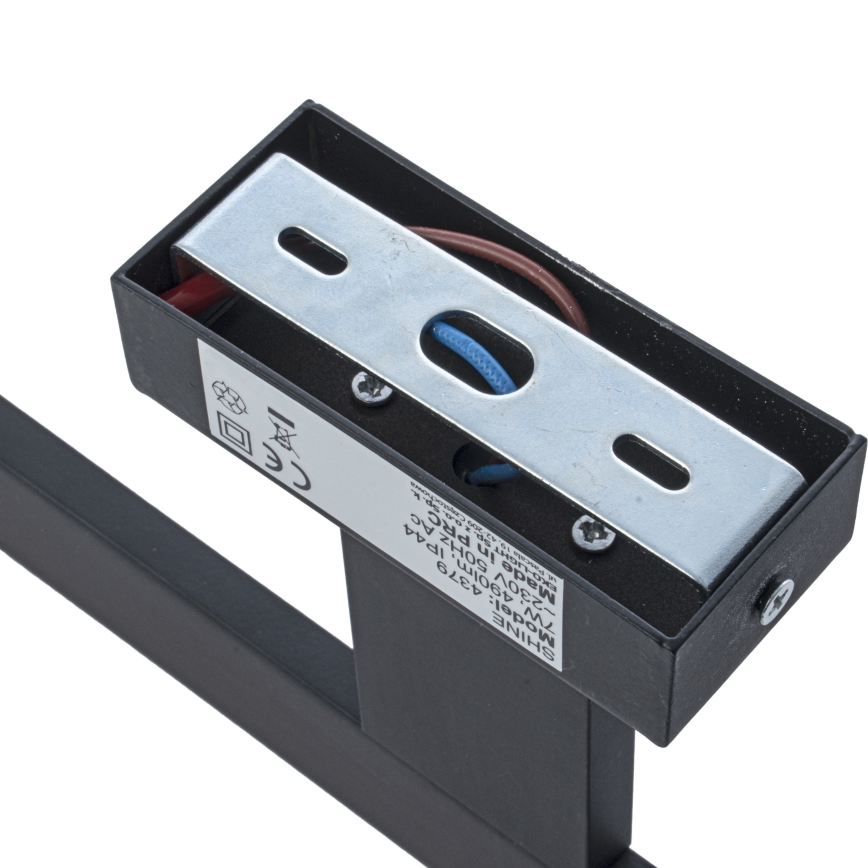 LED kúpeľňové nástenné svietidlo SHINE, 7 W, 230 V, 30 cm, IP44, čierne