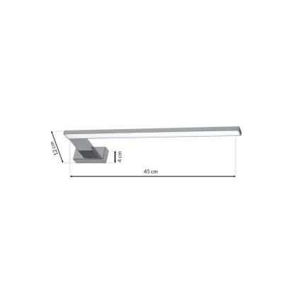 LED Kúpeľňové nástenné svietidlo SHINE LED/11W/230V 45 cm IP44 lesklý chróm