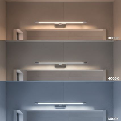 LED kúpeľňové osvetlenie zrkadla KLIMT LED/12W/230V 3000/4000/6000K 60 cm IP44 lesklý chróm