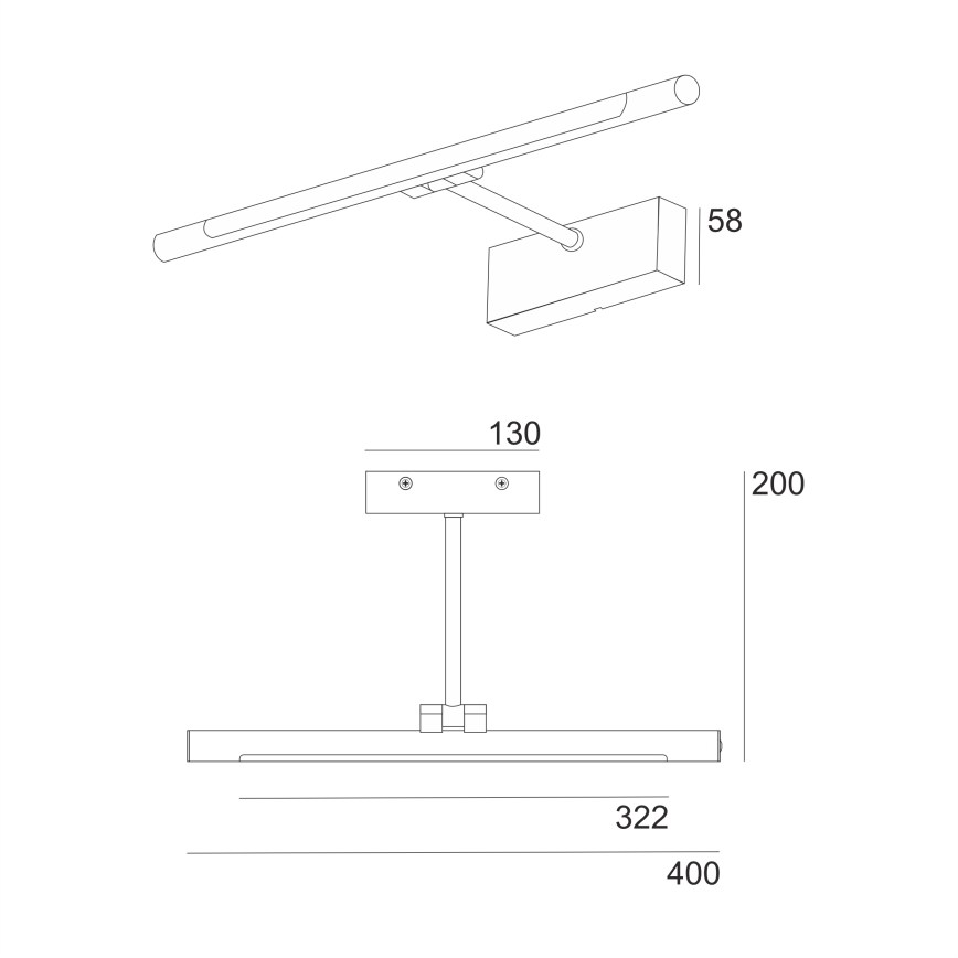 LED kúpeľňové osvetlenie na zrkadlo MIRROR LED/6W/230V 4000K IP44 40 cm čierne