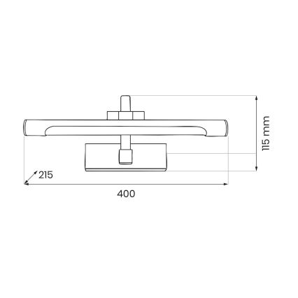 LED kúpeľňové osvetlenie na zrkadlo VINCI LED/12W/230V 40 cm IP44 čierna