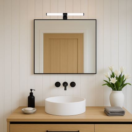 LED kúpeľňové osvetlenie zrkadla 2v1 APA LED/6W/230V 40 cm IP44 čierne