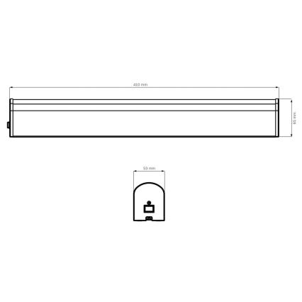 LED Kúpeľňové osvetlenie zrkadla ALEX LED/8W/230V 4000K 41 cm IP44 čierna