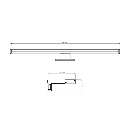 LED Kúpeľňové osvetlenie zrkadla ELBA LED/12W/230V 4000K 60 cm IP44 čierna