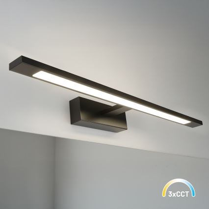 LED osvetlenie zrkadla do kúpeľne KLIMT LED/12W/230V 3000/4000/6000K 60 cm IP44 čierne