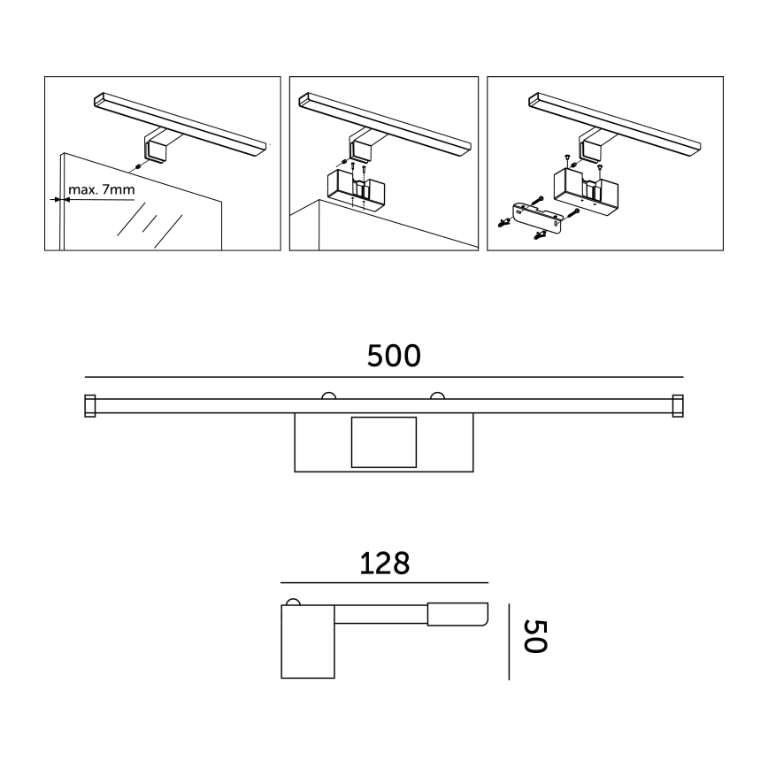 LED Kúpeľňové osvetlenie zrkadla LED/10W/230V 4000K IP44 50 cm
