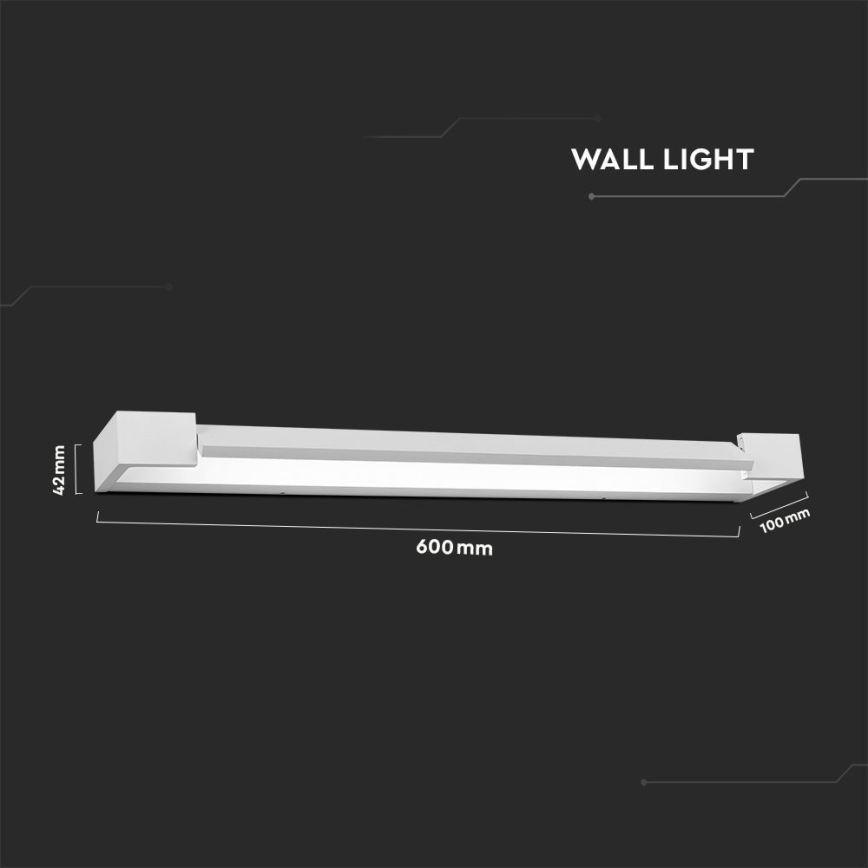 LED Kúpeľňové osvetlenie zrkadla LED/16W/230V 3000K IP44 60 cm biela