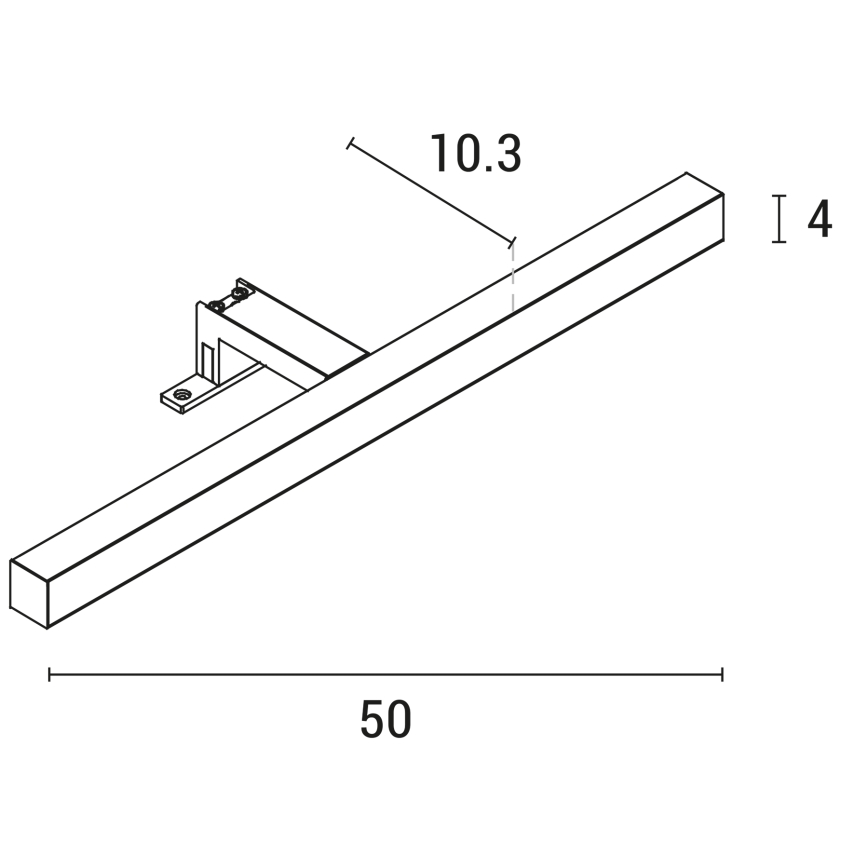LED Kúpeľňové osvetlenie zrkadla LED/7W/230V 4000K 50 cm IP44 lesklý chróm