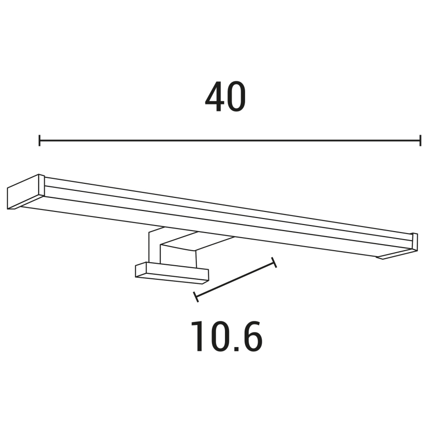 LED Kúpeľňové osvetlenie zrkadla LED/8W/230V 3000K 40 cm IP44 lesklý chróm
