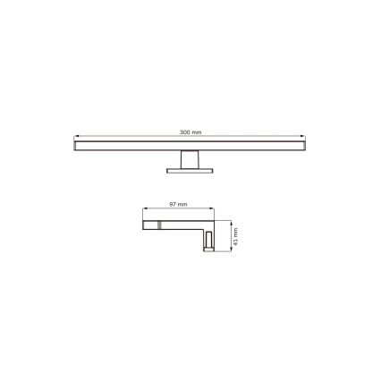 LED Kúpeľňové osvetlenie zrkadla MILOS LED/5W/230V 4000K 30 cm IP44 lesklý chróm
