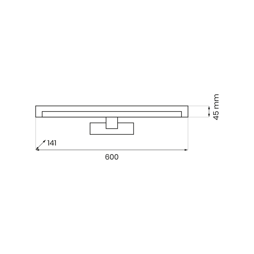 LED kúpeľňové osvetlenie zrkadla MIRORE LED/10W/230V 60 cm IP44 čierne