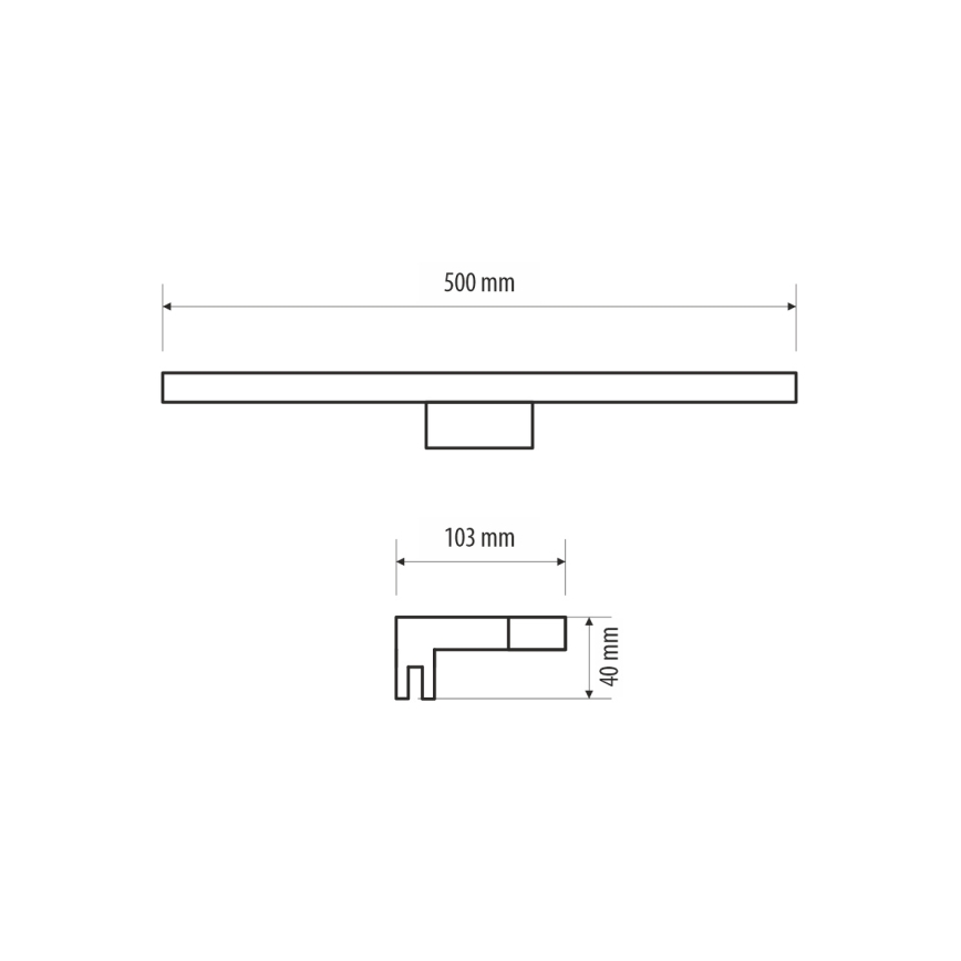 LED Kúpeľňové osvetlenie zrkadla MIRROR LED/10W/230V 50 cm IP44 čierna