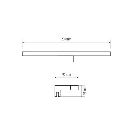 LED Kúpeľňové osvetlenie zrkadla MIRROR LED/4W/230V 20 cm IP44 čierna