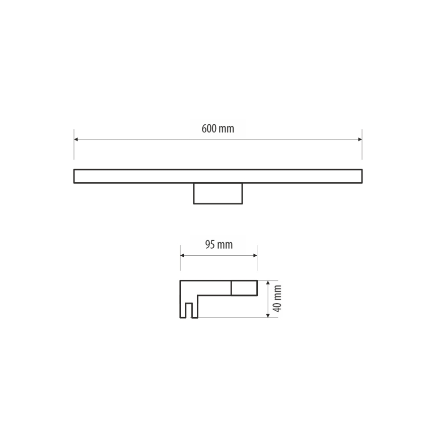 LED Kúpeľňové osvetlenie zrkadla MIRROR LED/9W/230V 60 cm IP44 čierna
