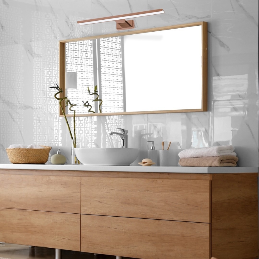 LED Kúpeľňové osvetlenie zrkadla SHINE LED/13,8W/230V 60 cm IP44 ružové zlato