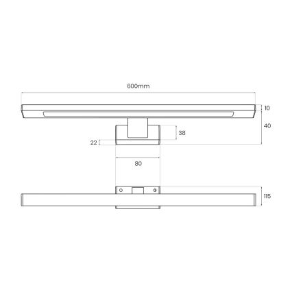 LED kúpeľňové osvetlenie zrkadla SHINE LED/13,8W/230V 60 cm IP44 zlaté