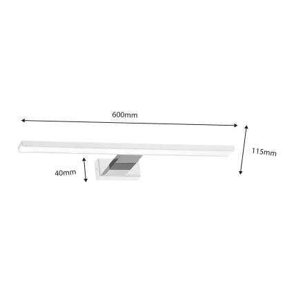 LED Kúpeľňové osvetlenie zrkadla SHINE LED/13,8W/230V IP44 biela/lesklý chróm