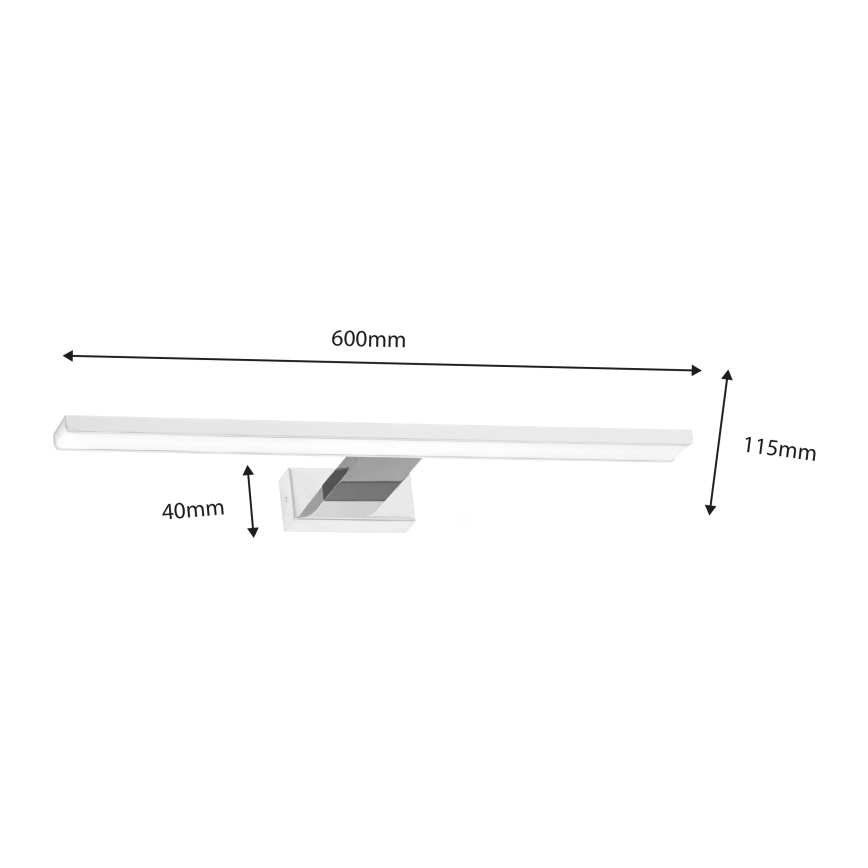 LED Kúpeľňové osvetlenie zrkadla SHINE LED/13,8W/230V IP44 biela/lesklý chróm