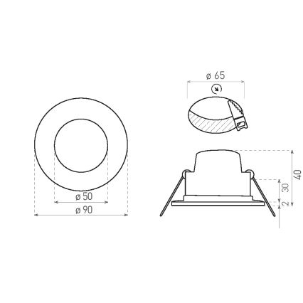 LED Kúpeľňové podhľadové svietidlo BONO LED/5W/230V 3000K IP65 čierna