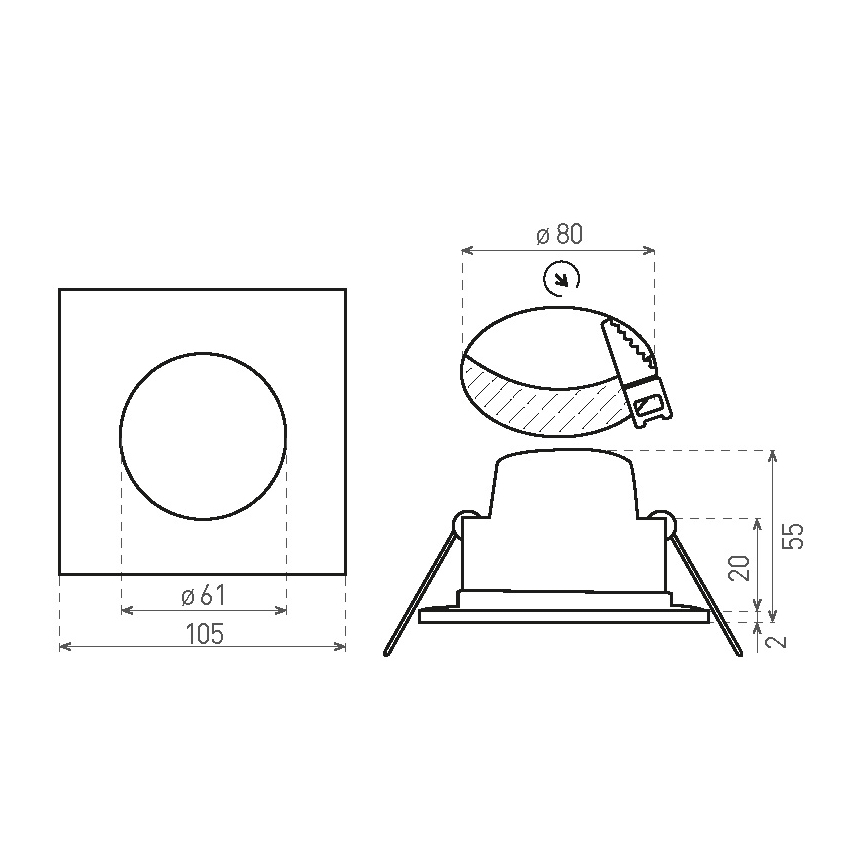 LED Kúpeľňové podhľadové svietidlo BONO LED/8W/230V 3000K IP65 biela