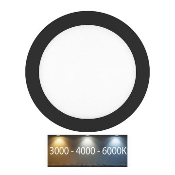 LED Kúpeľňové podhľadové svietidlo LADA LED/25W/230V 3000/4000/6000K pr. 30 cm IP44 čierna