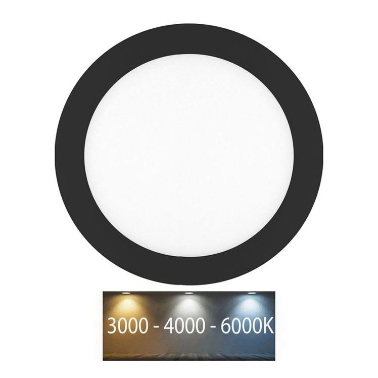 LED Kúpeľňové podhľadové svietidlo LADA LED/25W/230V 3000/4000/6000K pr. 30 cm IP44 čierna