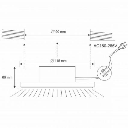 LED Kúpeľňové podhľadové svietidlo LED/10W/230V 4000K strieborná IP44