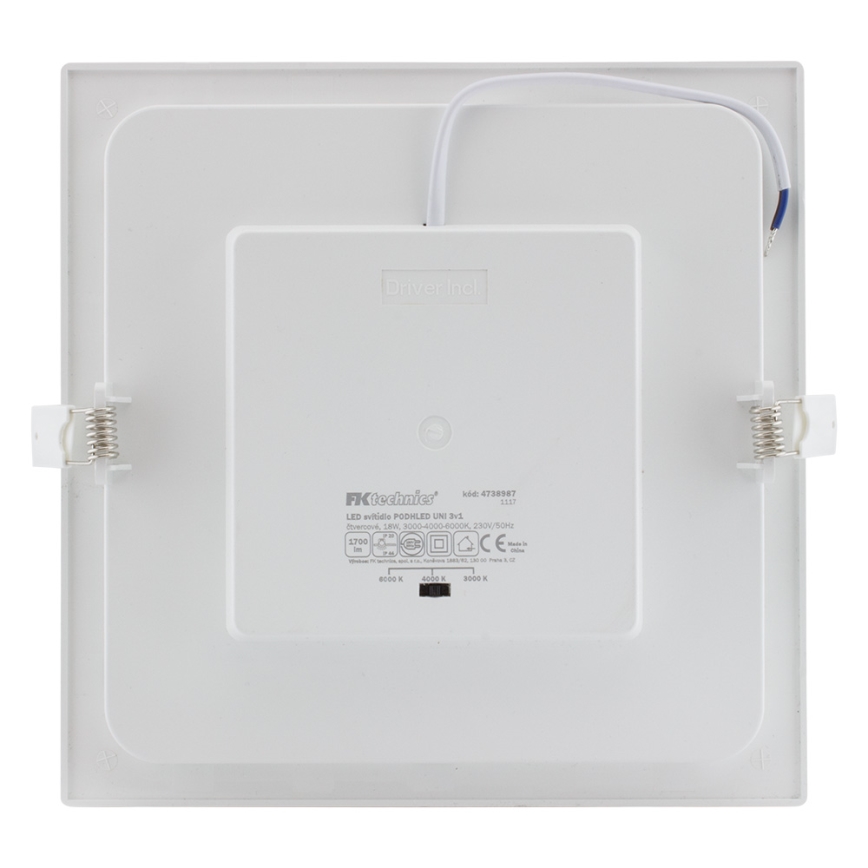 LED Kúpeľňové podhľadové svietidlo LED/18W/230V 3000/4000/6000K IP44