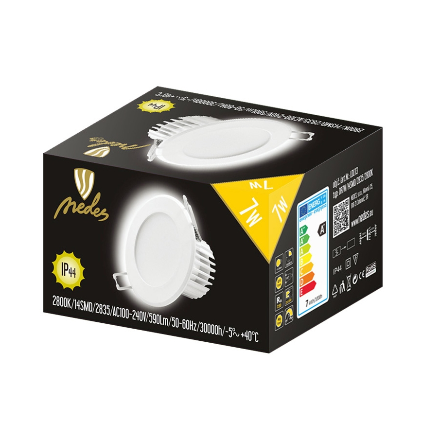 Nedes LDL113 - LED Kúpeľňové podhľadové svietidlo LED/7W/230V 2800K biela