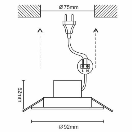 LED Kúpeľňové podhľadové svietidlo LED/7W/230V 3000K strieborná IP44