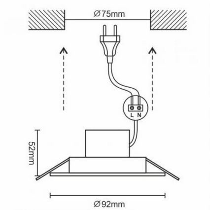 LED Kúpeľňové podhľadové svietidlo LED/7W/230V 4000K biela IP44