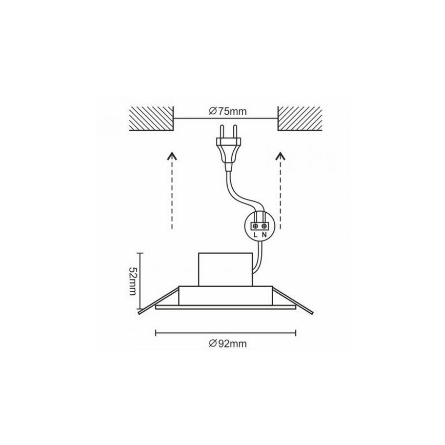 LED Kúpeľňové podhľadové svietidlo LED/7W/230V 4000K biela IP44