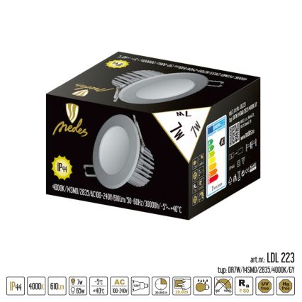 Nedes LDL223 - LED Kúpeľňové podhľadové svietidlo LED/7W IP44