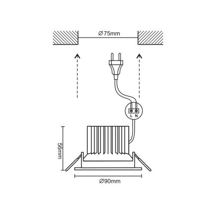 Nedes LDL223 - LED Kúpeľňové podhľadové svietidlo LED/7W IP44