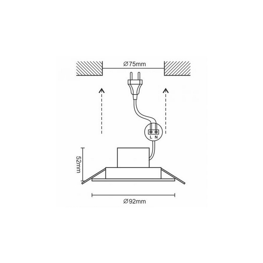 LED Kúpeľňové podhľadové svietidlo LED/7W/230V 4000K strieborná IP44