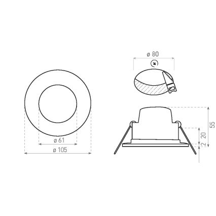 LED Kúpeľňové podhľadové svietidlo BONO LED/8W/230V 3000K IP65 čierna