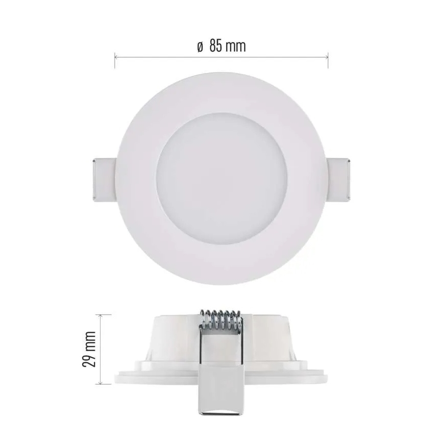 LED Kúpeľňové podhľadové svietidlo LORI LED/4,5W/230V IP65 2700/4000K pr. 8,5 cm biela