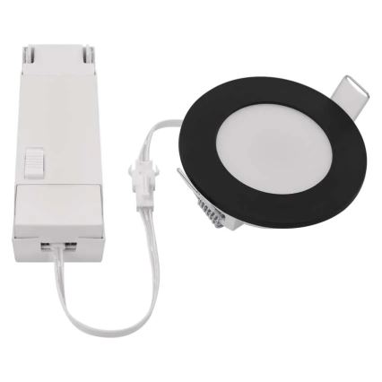 LED Kúpeľňové podhľadové svietidlo LORI LED/4,5W/230V IP65 2700/4000K pr. 8,5 cm čierna