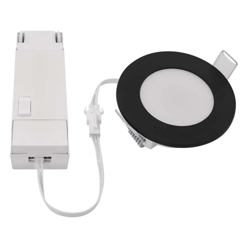 LED Kúpeľňové podhľadové svietidlo LORI LED/4,5W/230V IP65 2700/4000K pr. 8,5 cm čierna