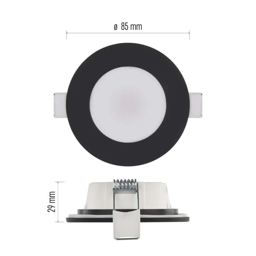 LED Kúpeľňové podhľadové svietidlo LORI LED/4,5W/230V IP65 2700/4000K pr. 8,5 cm čierna
