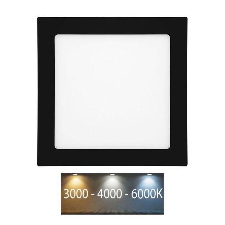 LED Kúpeľňové podhľadové svietidlo RAFA LED/18W/230V 3000/4000/6000K 22x22 cm IP44 čierna