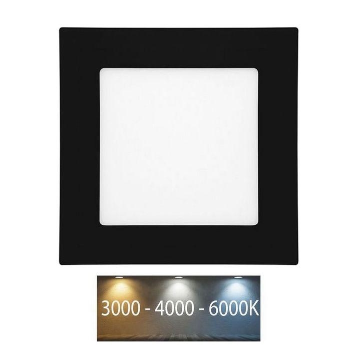 LED Kúpeľňové podhľadové svietidlo RAFA LED/6W/230V 3000/4000/6000K 12x12 cm IP44 čierna