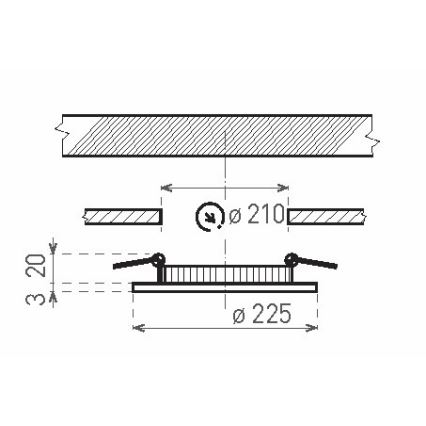 LED Kúpeľňové podhľadové svietidlo VEGA LED/18W/230V 2800K pr. 22,5 cm IP44