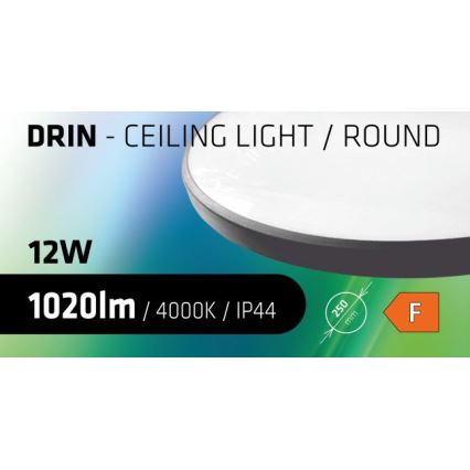 LED Kúpeľňové stropné svietidlo CIRCLE LED/12W/230V 4000K pr. 25 cm IP44 čierna