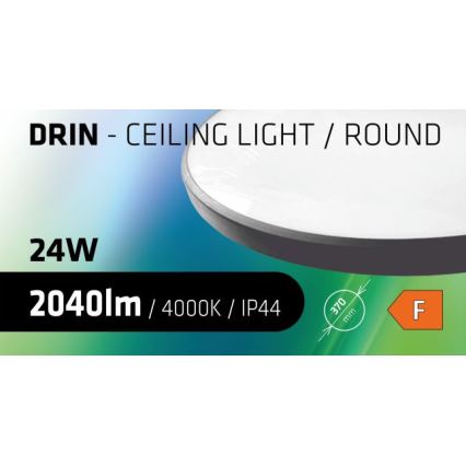 LED Kúpeľňové stropné svietidlo CIRCLE LED/24W/230V 4000K pr. 37 cm IP44 čierna