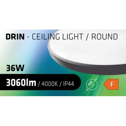 LED Kúpeľňové stropné svietidlo CIRCLE LED/36W/230V 4000K pr. 45 cm IP44 čierna