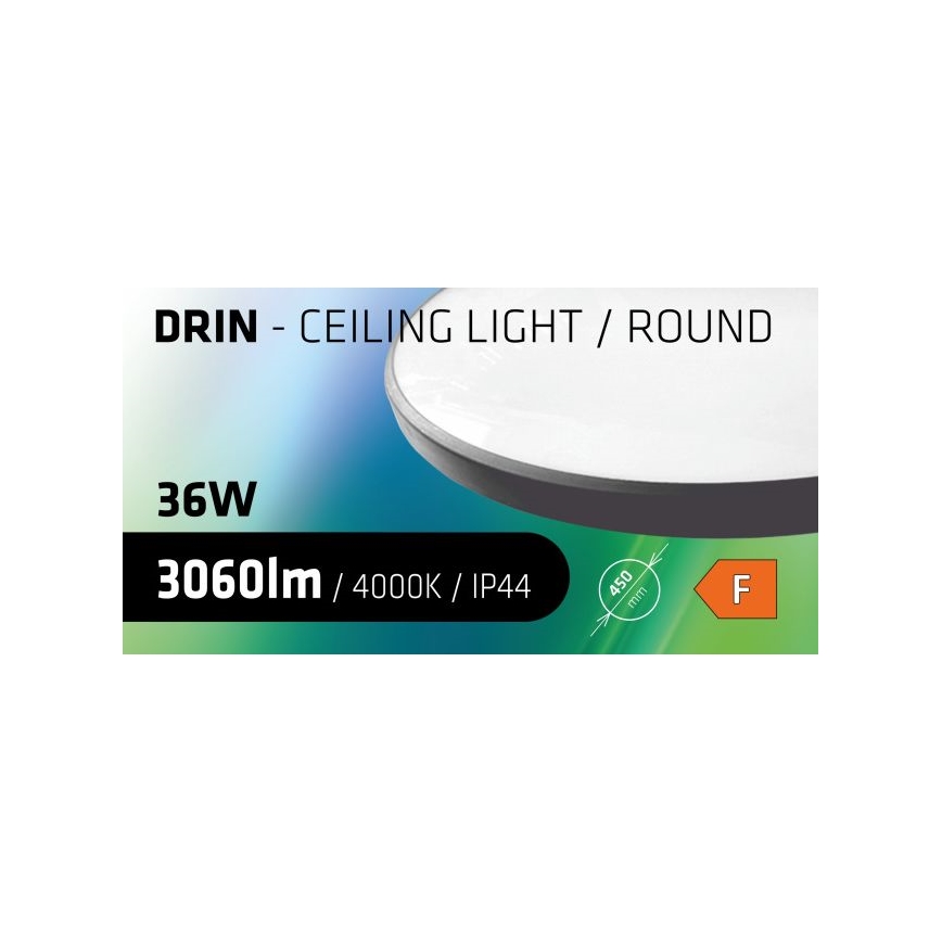 LED Kúpeľňové stropné svietidlo CIRCLE LED/36W/230V 4000K pr. 45 cm IP44 čierna