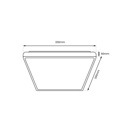 LED Kúpeľňové stropné svietidlo DABAR LED/17W/230V 4000K 33x33 cm IP44